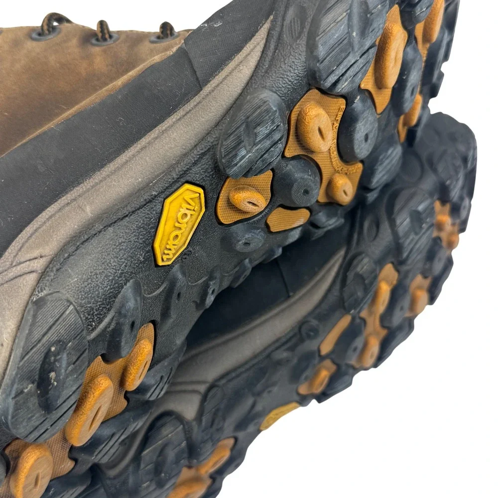 Merrell Coda Mid Deepwood Brown Leather Waterproof Hiking Boots Mens 10 Vibram
